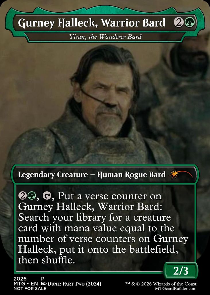 Gurney Halleck, Warrior Bard proxy for Yisan, the Wanderer Bard