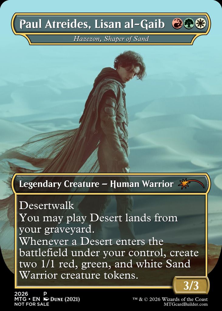 Paul Atreides, Lisan al-Gaib proxy for Hazezon, Shaper of Sand