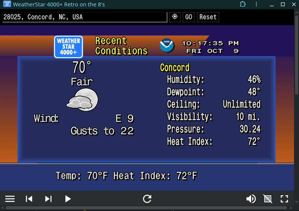 WeatherStar 4000+ - Current Conditions