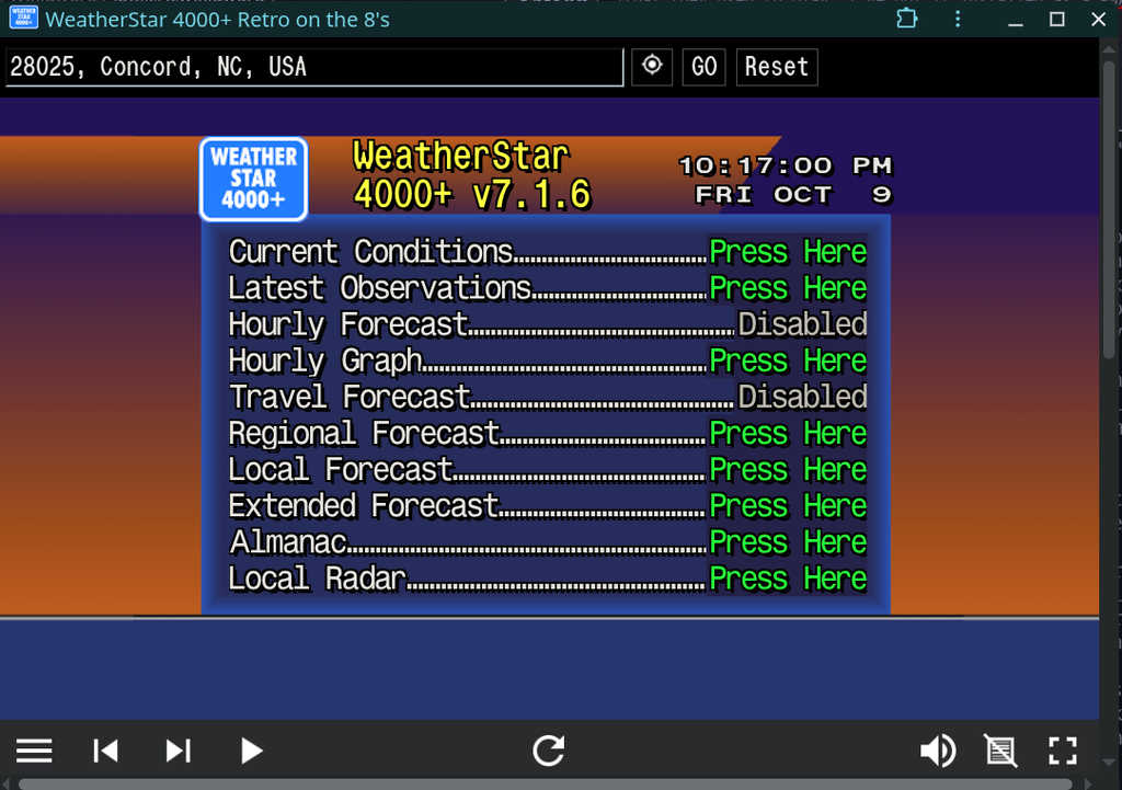 WeatherStar 4000+ - Home Screen